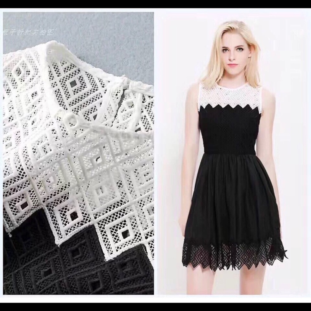 Sandro dress sleeveless black& white